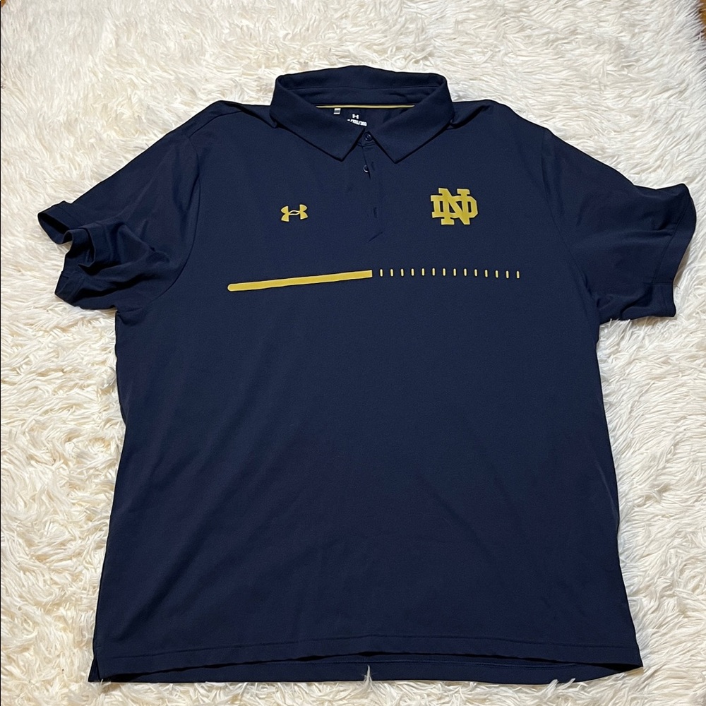 Under Armour Men's Polo Shirt in Navy and Gold ND BIVIN